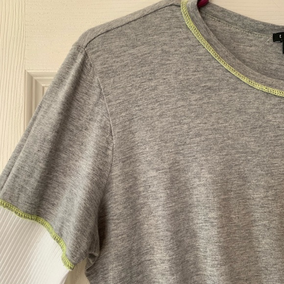 Theory white/grey/green L/S tee sizeS EUC - Picture 3 of 3